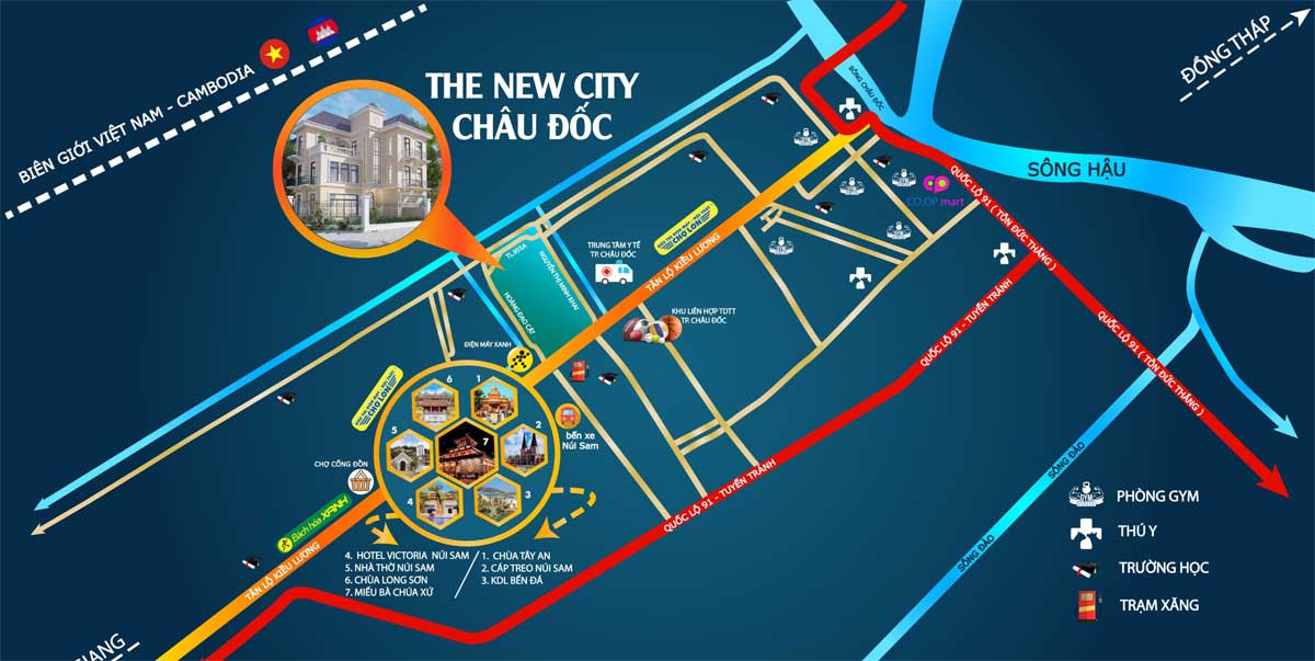 Vị trí Dự án Khu đô thị The New City Châu Đốc An Giang