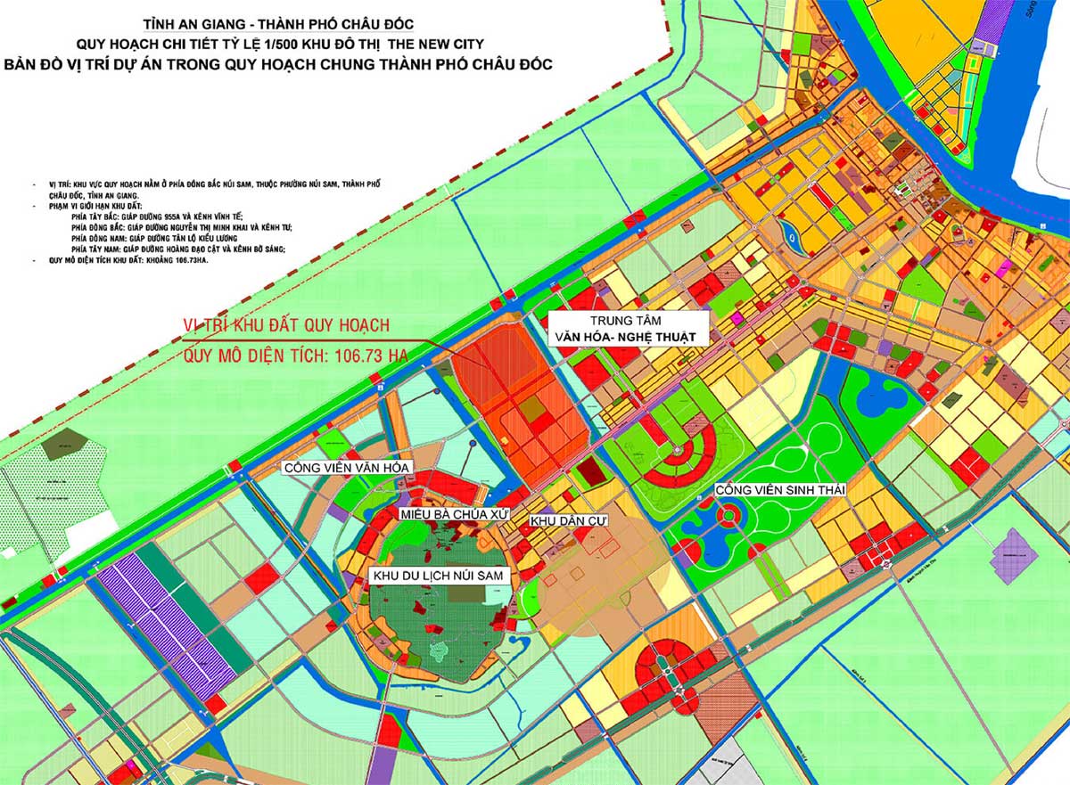 Bản đồ Quy hoạch chi tiết 1/500 Dự án The New City Châu Đốc