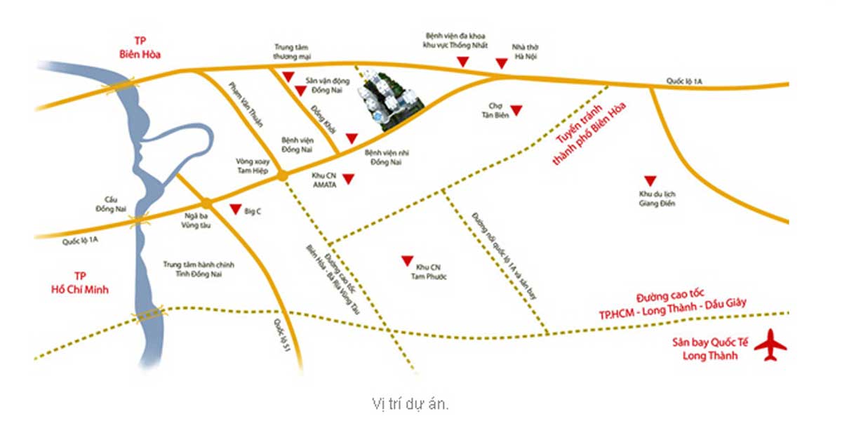 Bản đồ Vị trí Dự án Căn hộ V-CitiLight Biên Hòa Đồng Nai