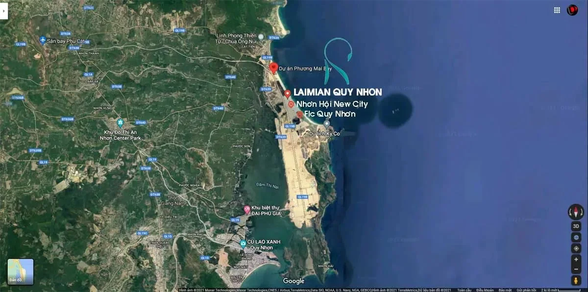 Bản đồ Vị trí Dự án Khu đô thị Laimian Quy Nhơn