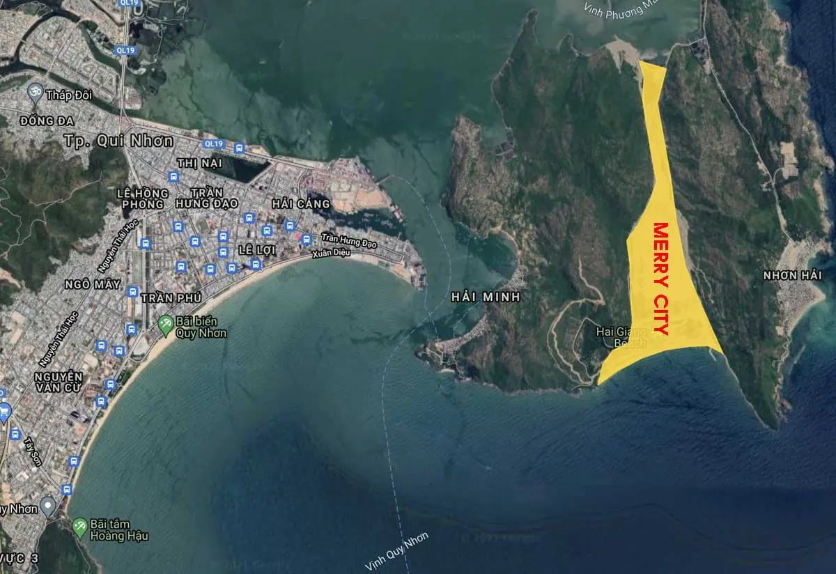 Bản đồ vị trí Dự án Khu Đô Thị Merry City Hải Giang Quy Nhơn
