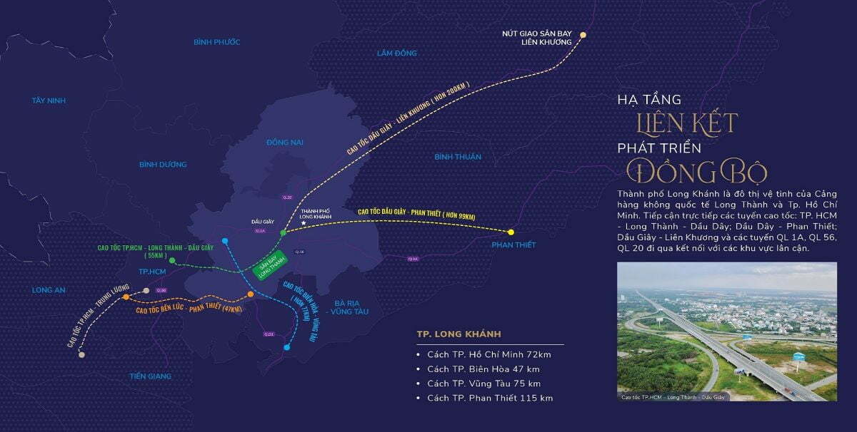 Khả năng kết nối khu vực nhanh chóng của đất nền TNR Grand Long Khánh